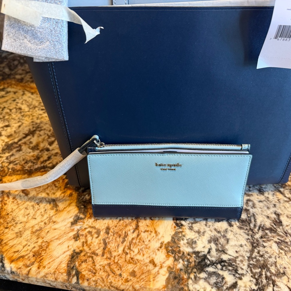 Kate Spade Dark Blue and Light Blue Tote Set - Picture 2 of 7